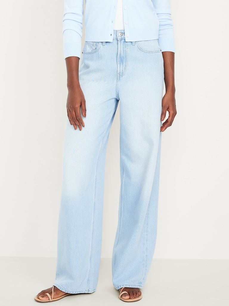 High-Waisted Baggy Wide-Leg Jeans