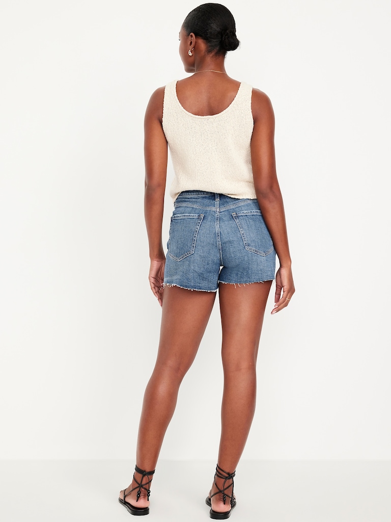Curvy High-Waisted OG Jean Cut-Off Shorts -- 3-inch inseam