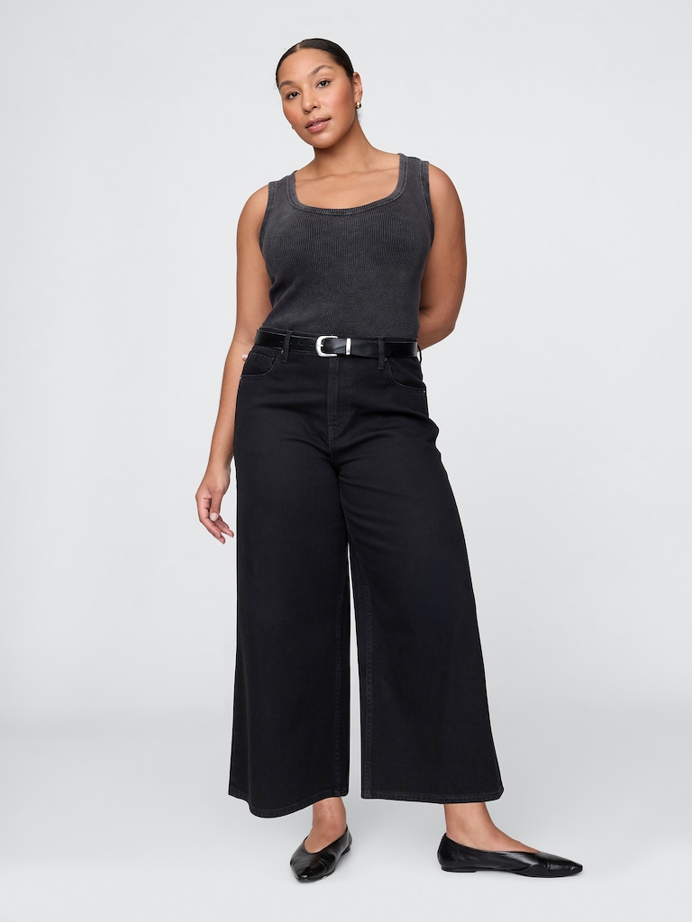 Mid Rise UltraSoft Crop Baggy Jeans