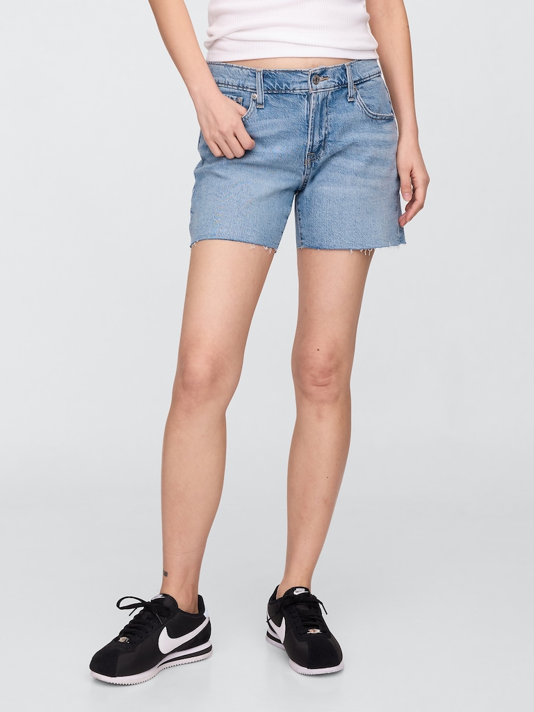 5" Mid Rise Soft Denim Shorts