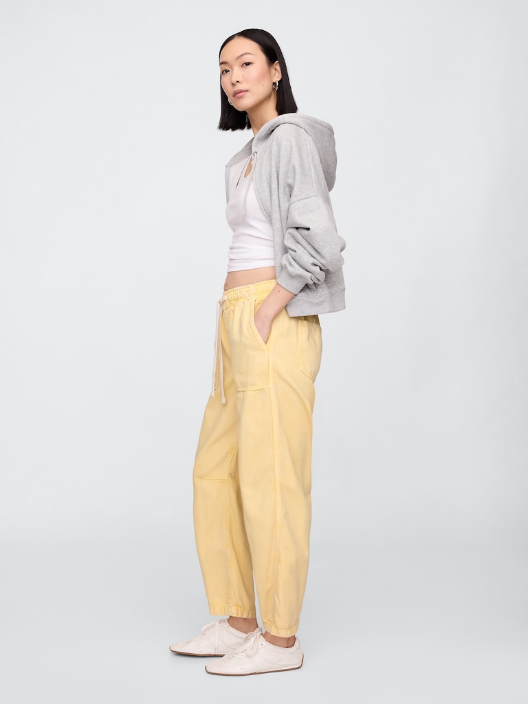 Mid Rise SuperSoft Pull-On Barrel Jeans