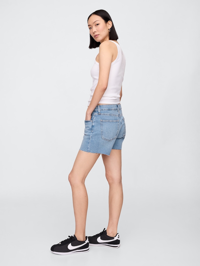 5" Mid Rise Soft Denim Shorts