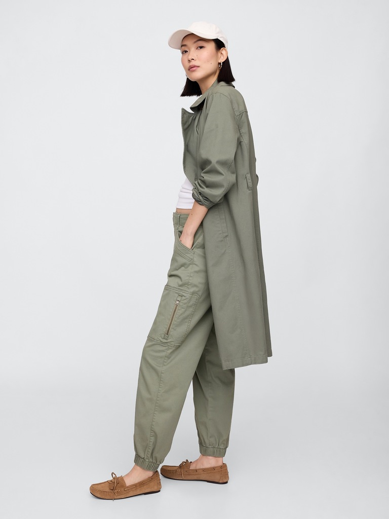 Mid Rise Downtown Khaki Cargo Joggers
