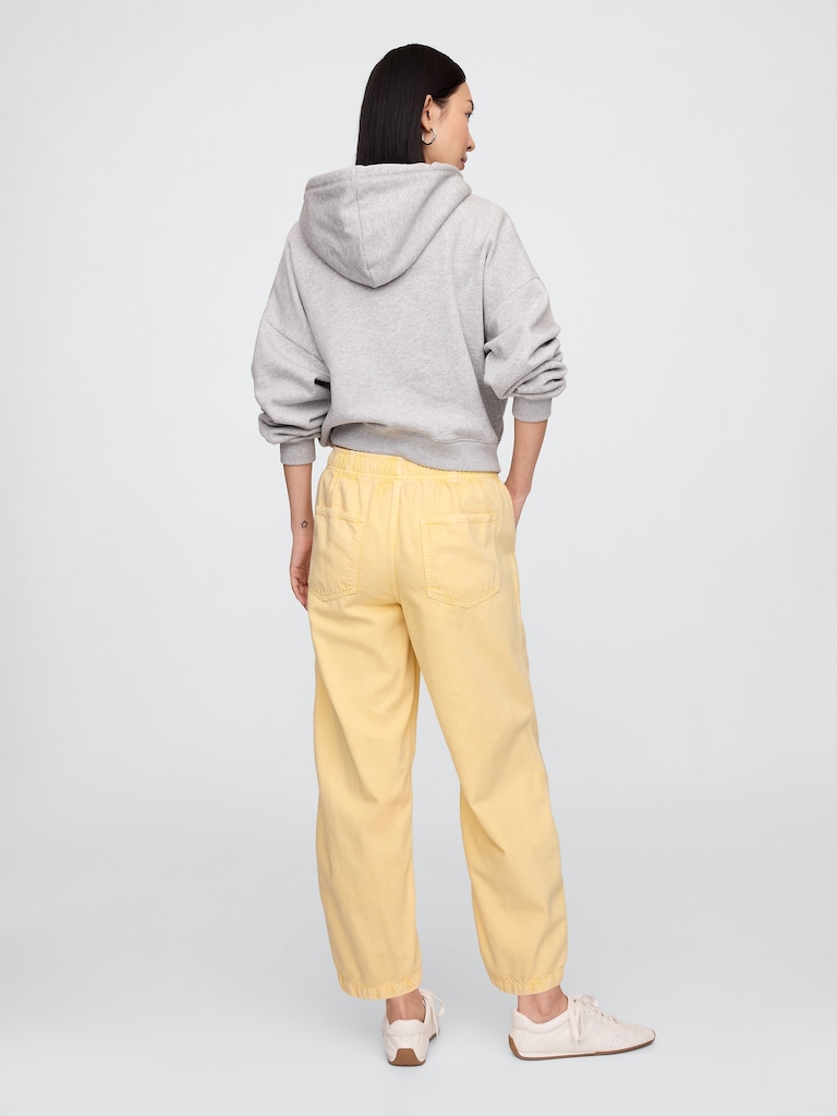 Mid Rise SuperSoft Pull-On Barrel Jeans