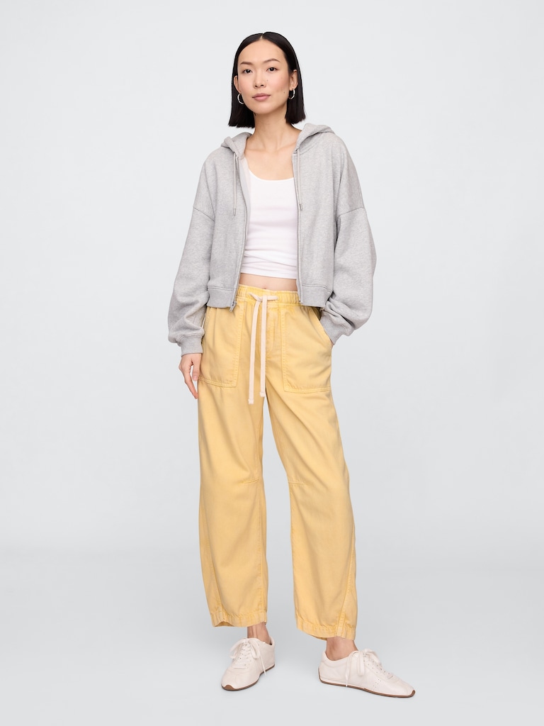 Mid Rise SuperSoft Pull-On Barrel Jeans