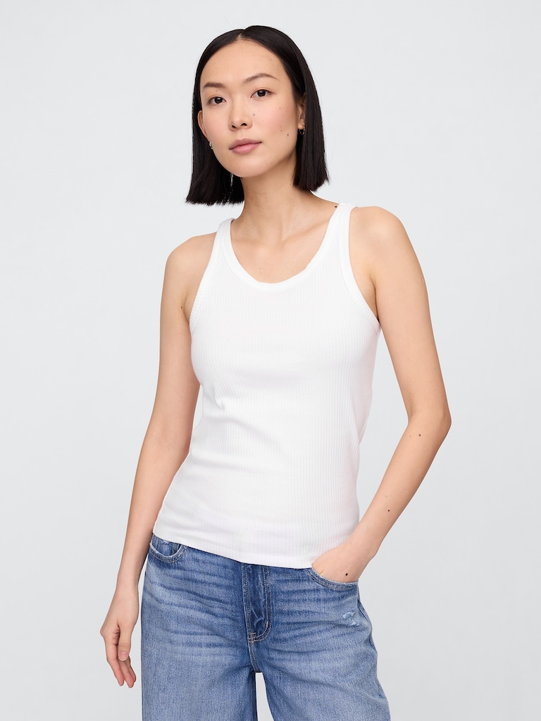 Ribbed Scoopneck Tank Top