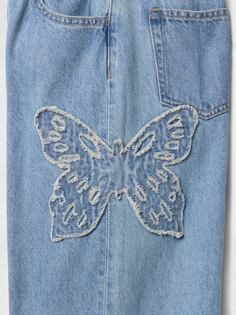 Kids High Rise Wide-Leg Jeans