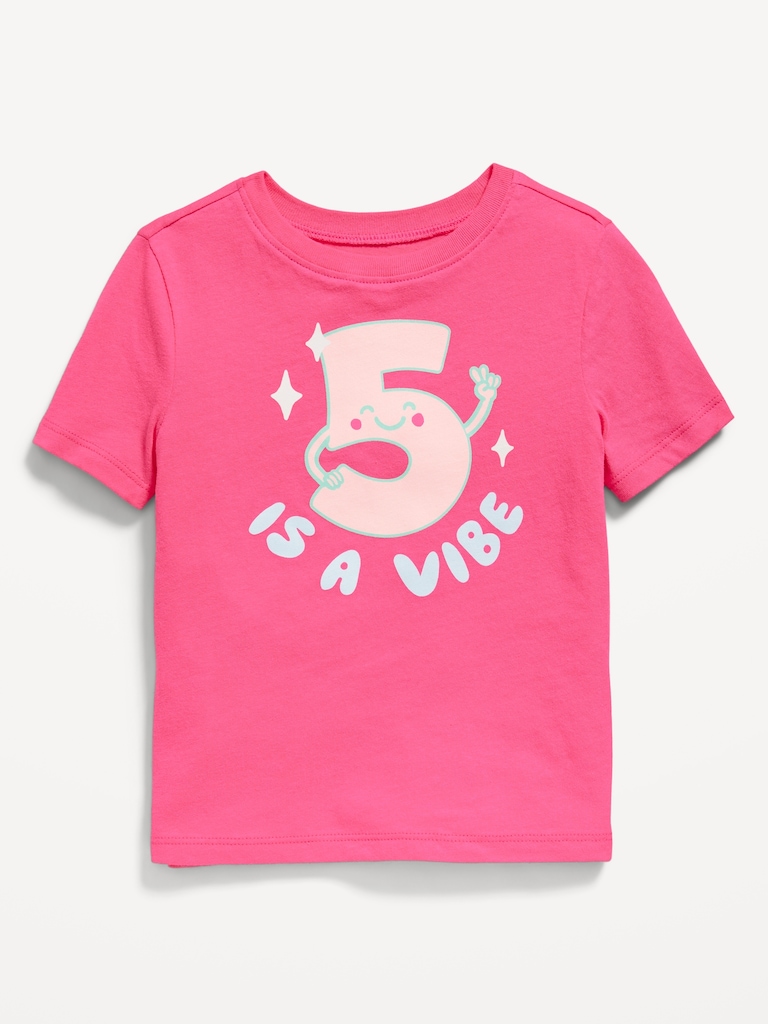 Birthday Graphic T-Shirt for Toddler Girls