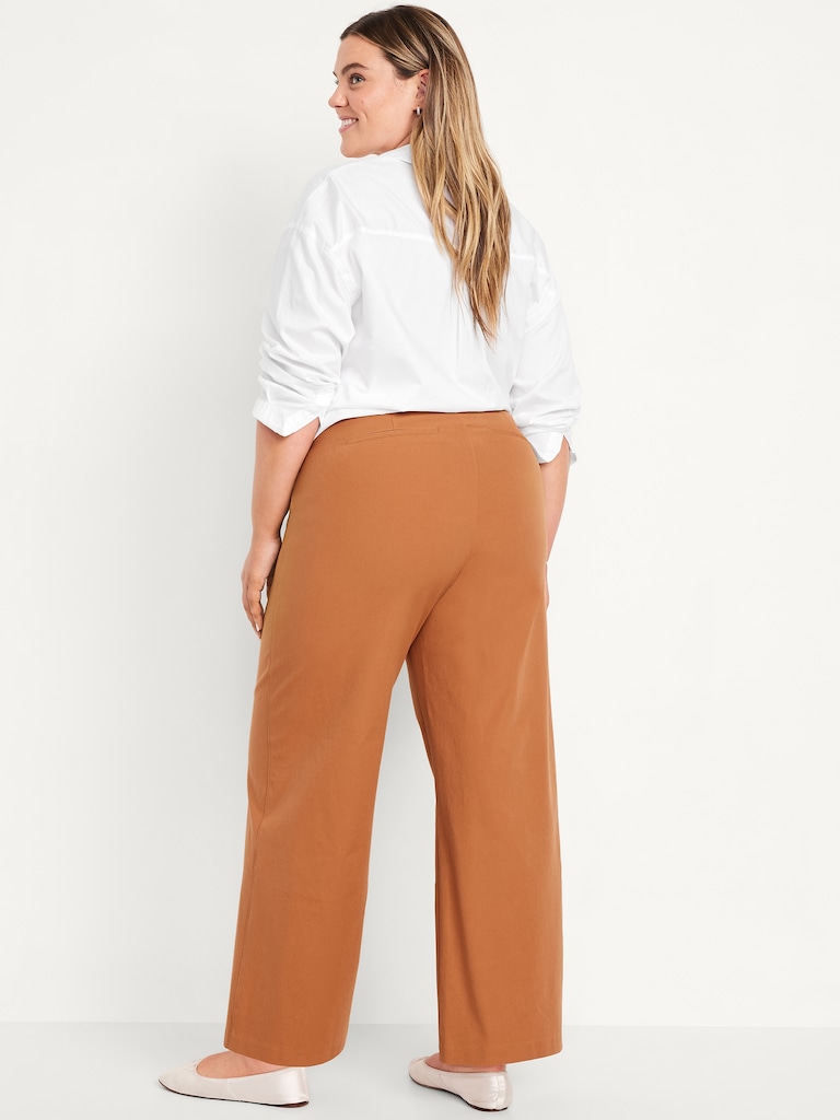 High-Waisted Pull-On Pixie Super Wide-Leg Pants