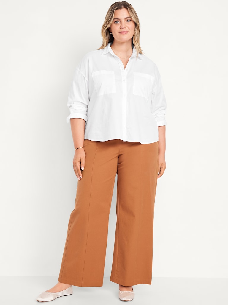 High-Waisted Pull-On Pixie Super Wide-Leg Pants