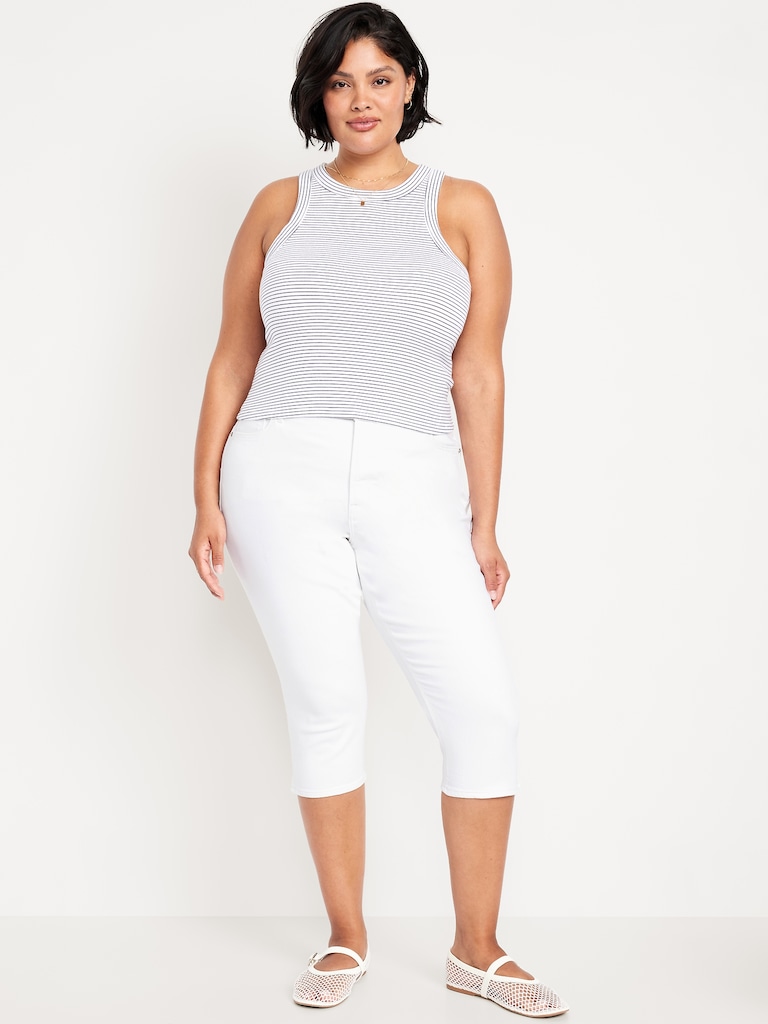 High-Waisted Rockstar Slim Capri Jeans