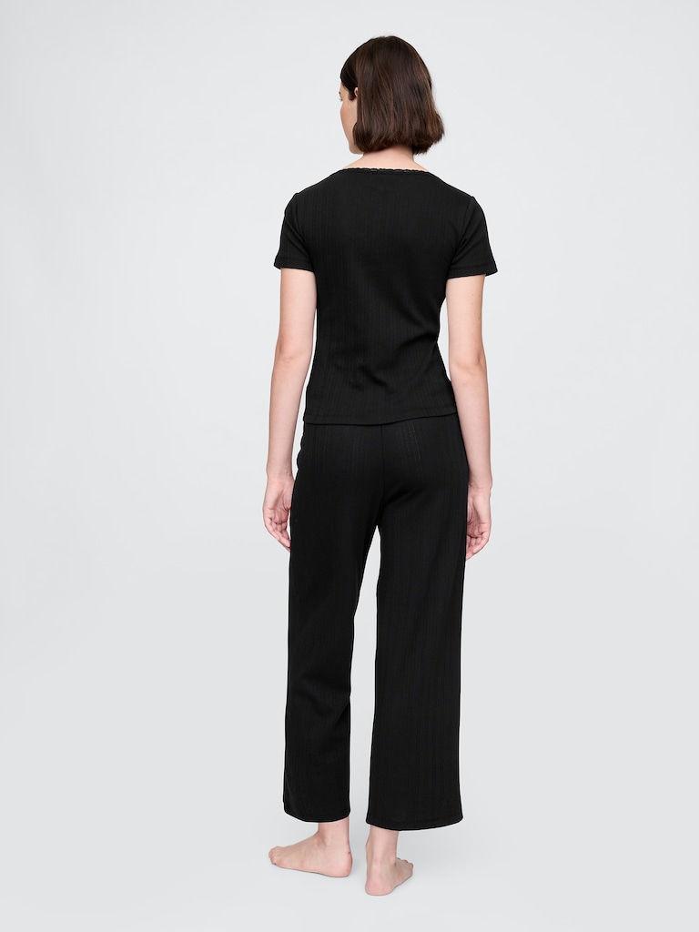 Pointelle Crop PJ Pants