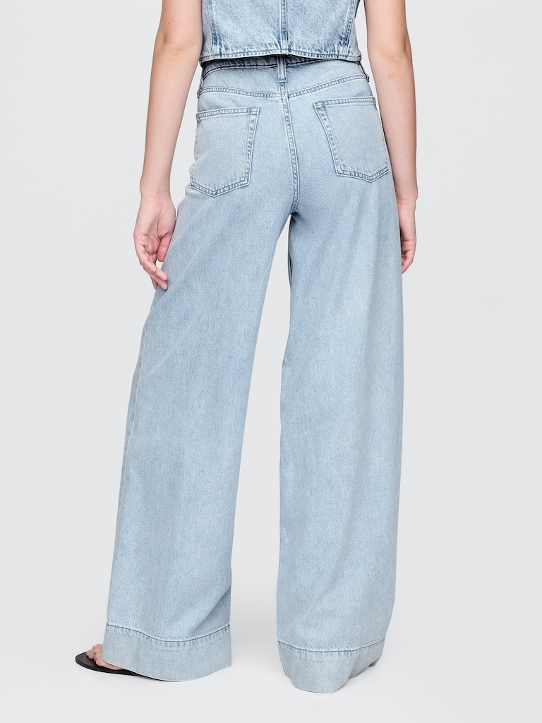 Mid Rise UltraSoft Denim Baggy Trousers