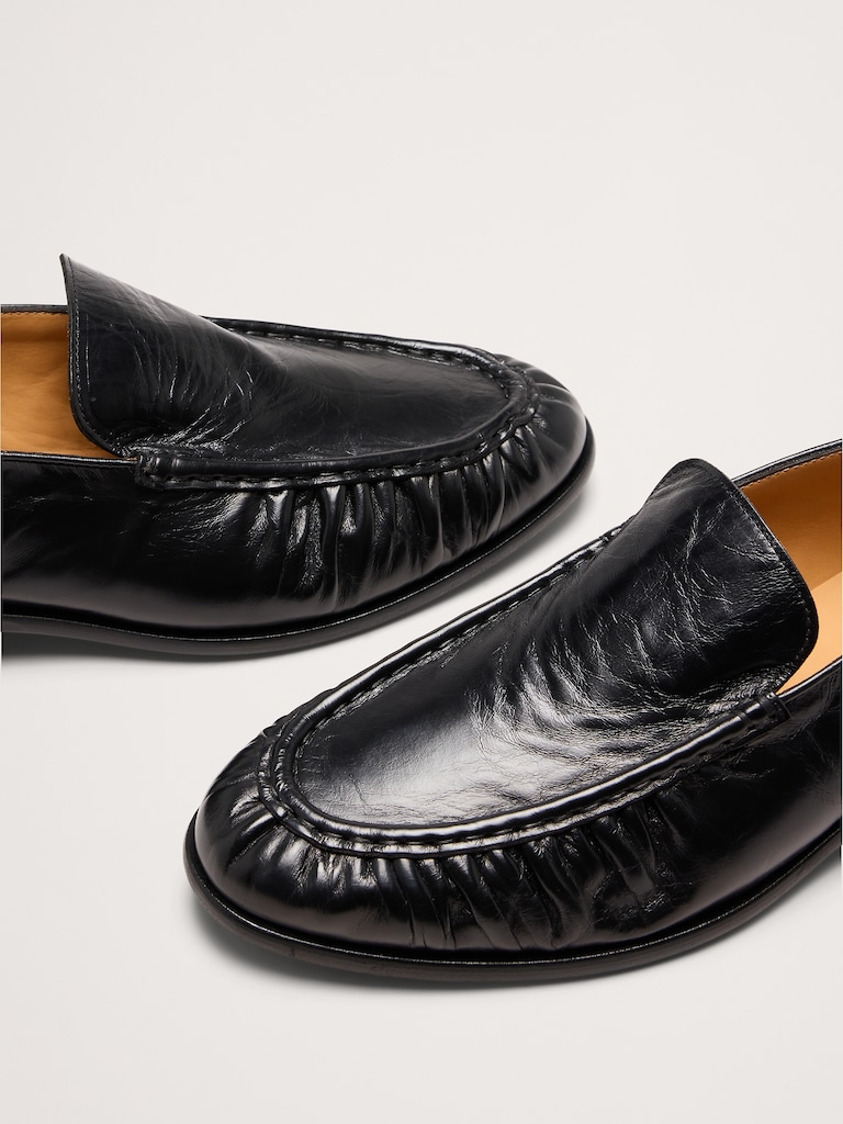 Leather Moc-Toe Loafer