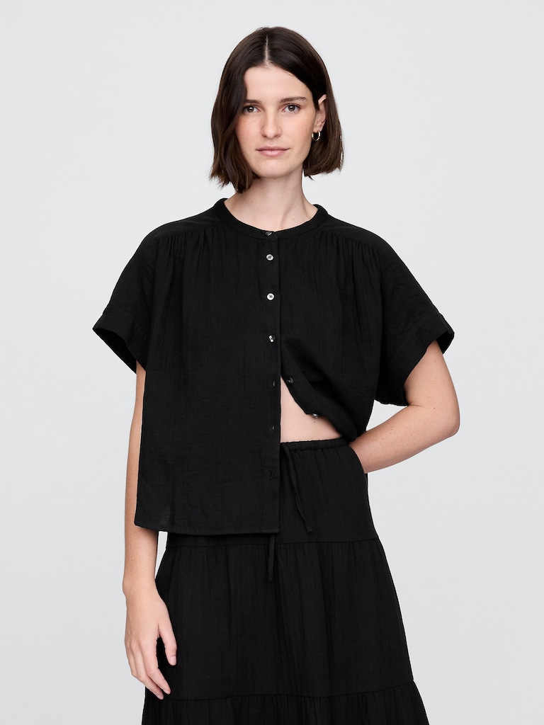 Cotton Gauze Dolman Shirt