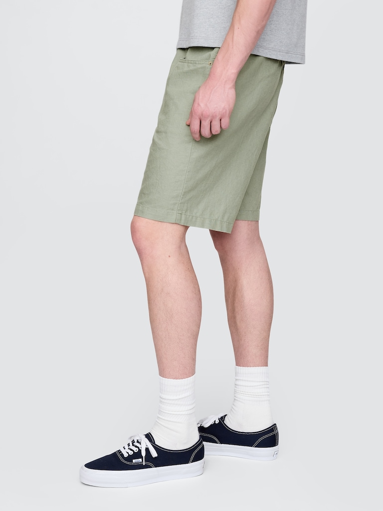 9" Linen-Cotton Easy Shorts
