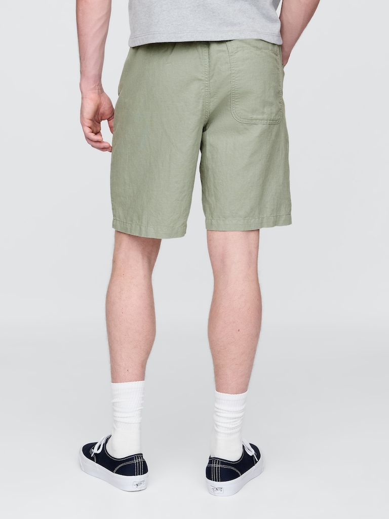 9" Linen-Cotton Easy Shorts