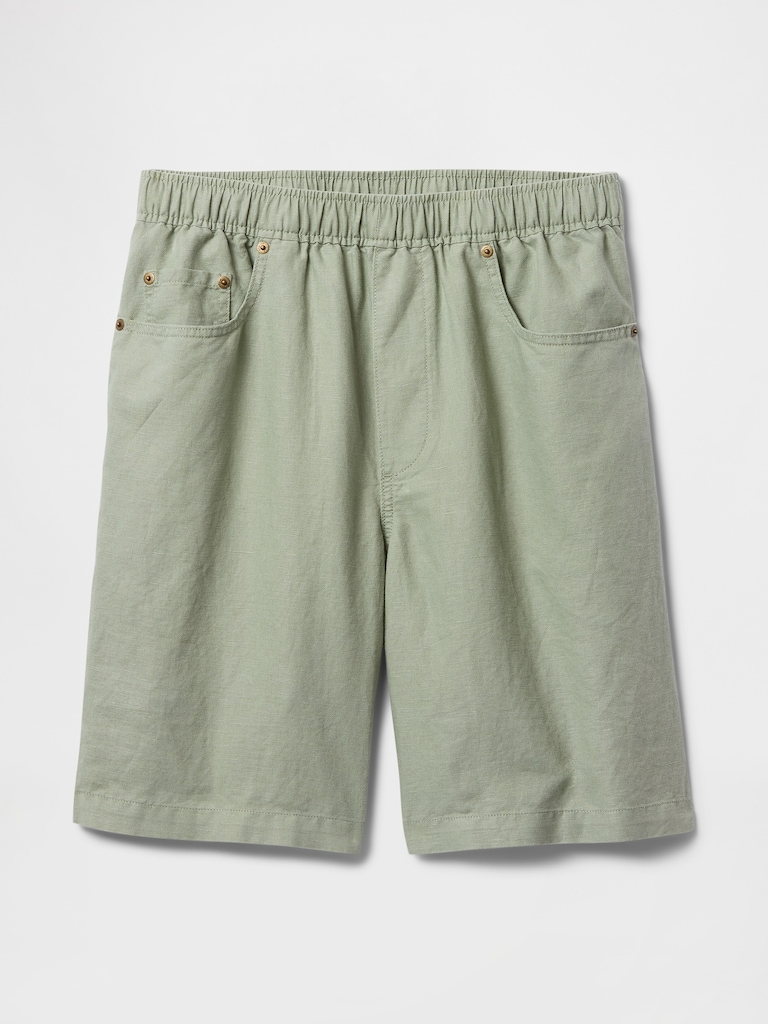 9" Linen-Cotton Easy Shorts