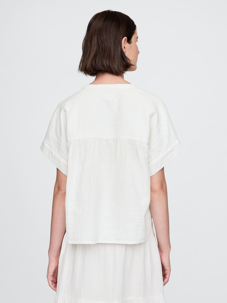 Cotton Gauze Dolman Shirt