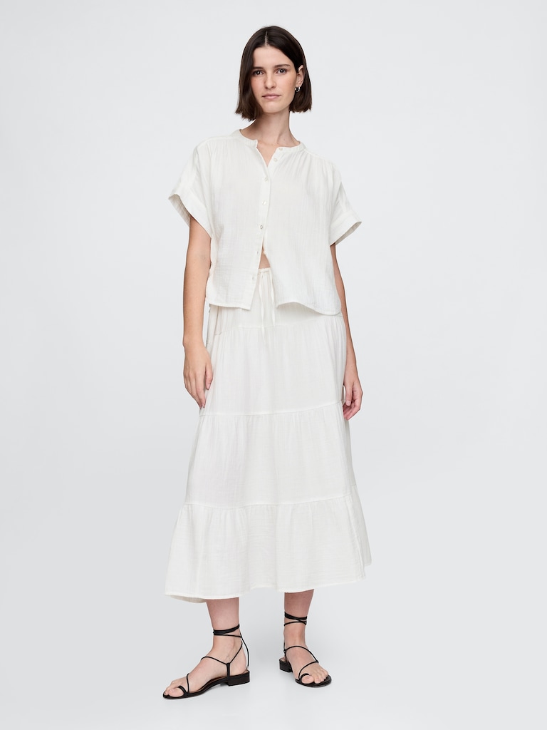 Cotton Gauze Dolman Shirt