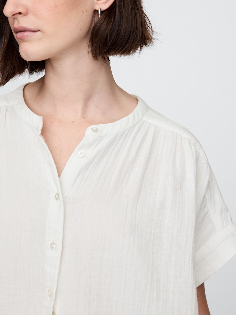 Cotton Gauze Dolman Shirt
