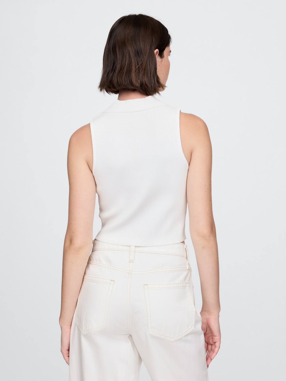 Rib Sweater Crop Tank Top