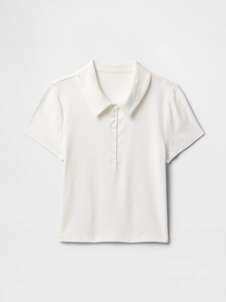 Modern Rib Crop Polo Shirt