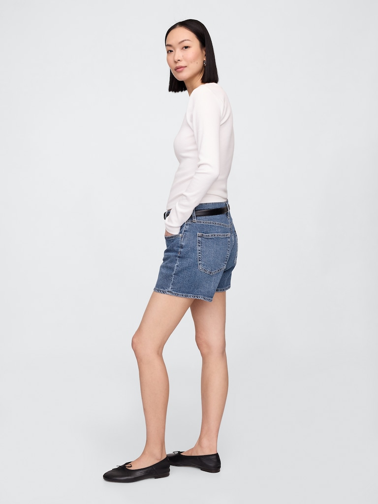 5" Mid Rise Soft Denim Shorts