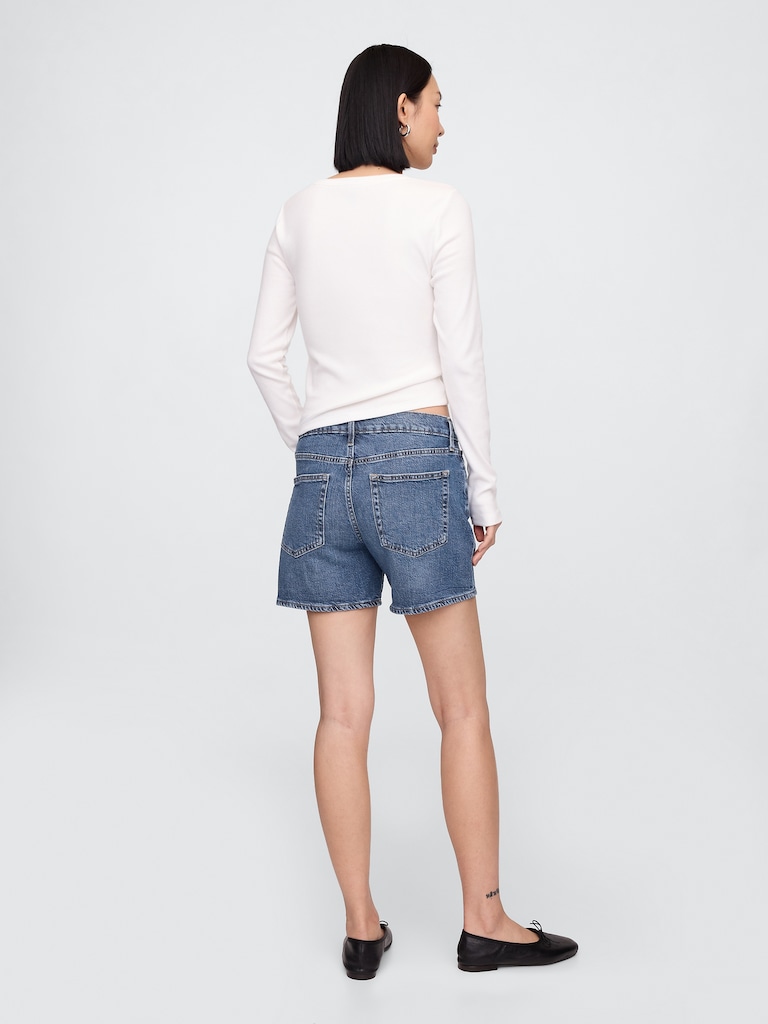 5" Mid Rise Soft Denim Shorts