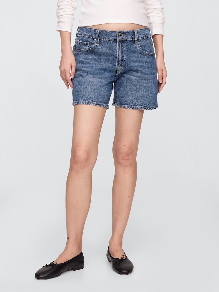 5" Mid Rise Soft Denim Shorts