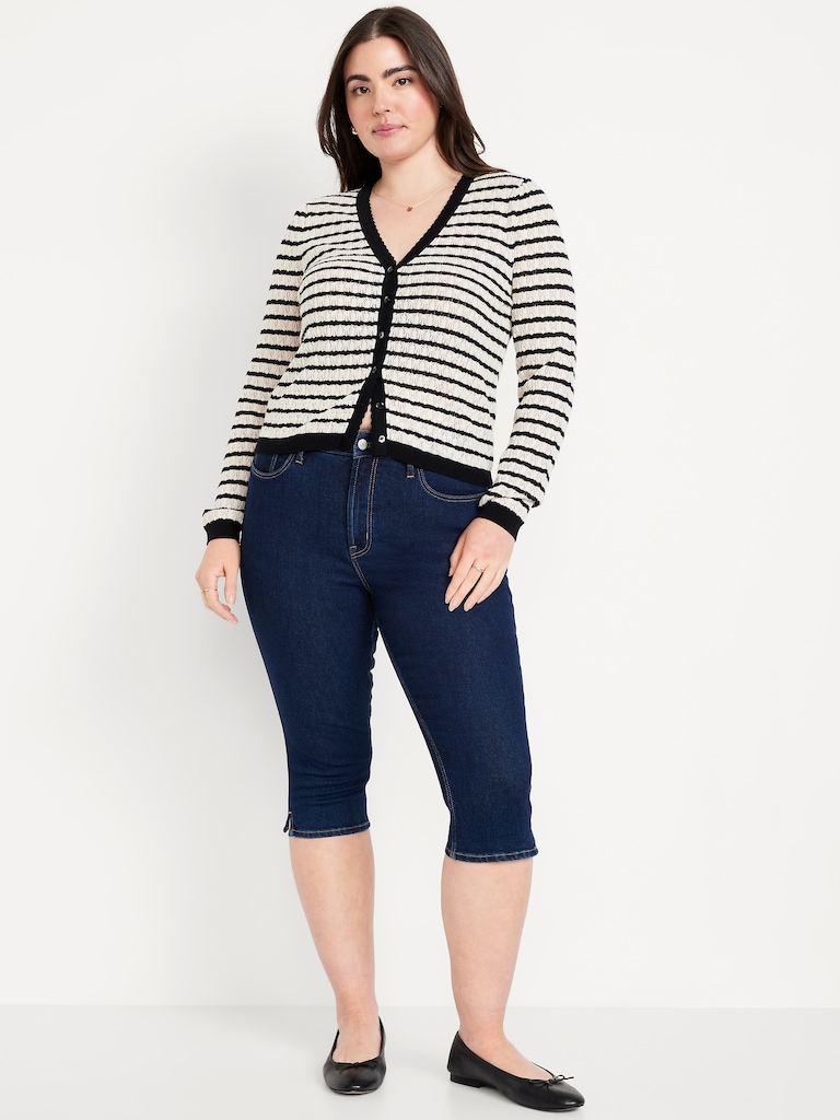 High-Waisted Rockstar Slim Capri Jeans