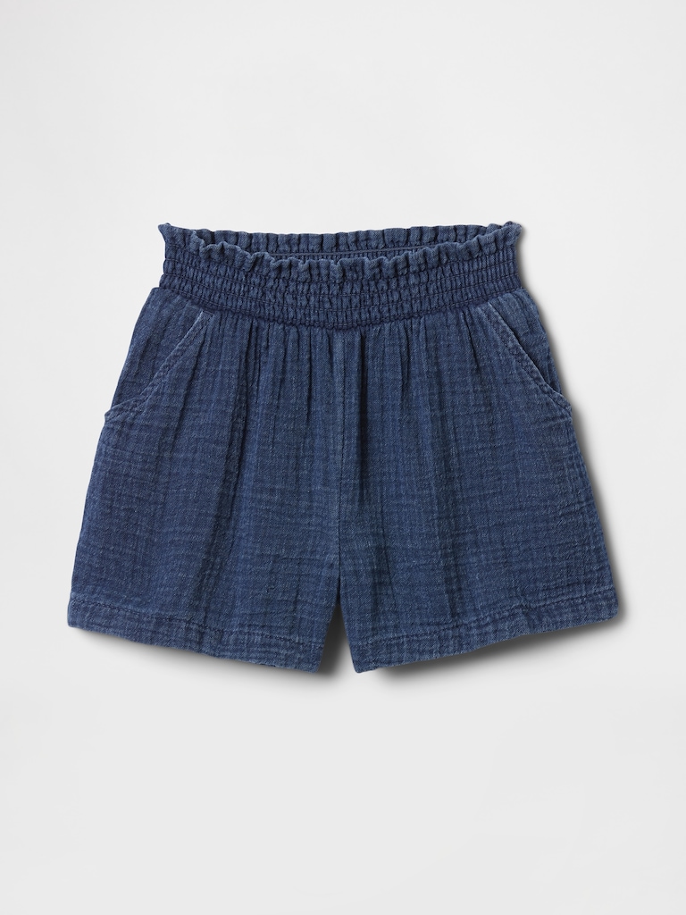 Baby & Toddler Crinkle Gauze Denim Pull-On Shorts