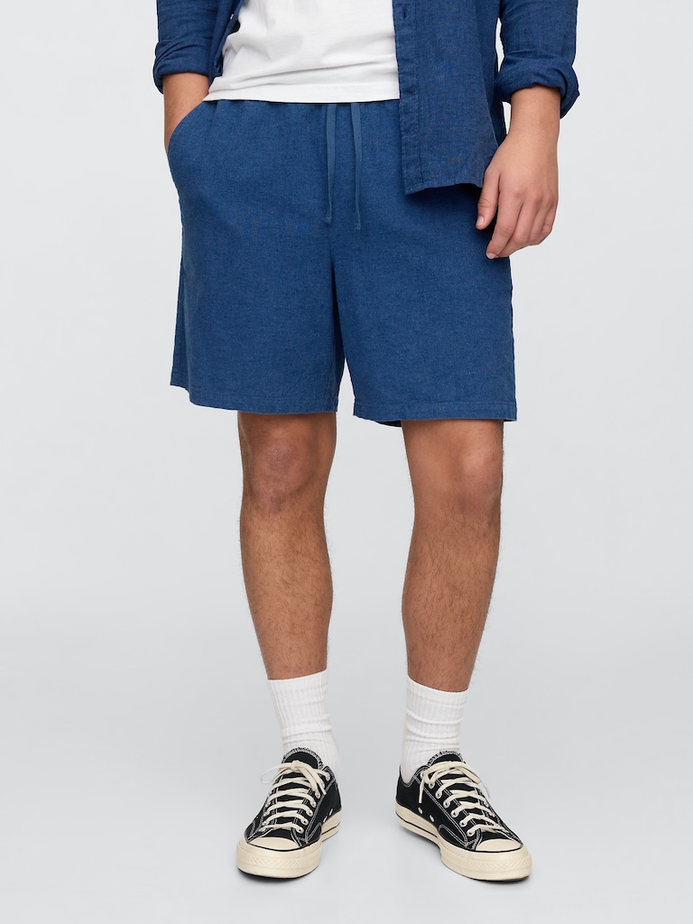 7" Linen-Blend Easy Shorts