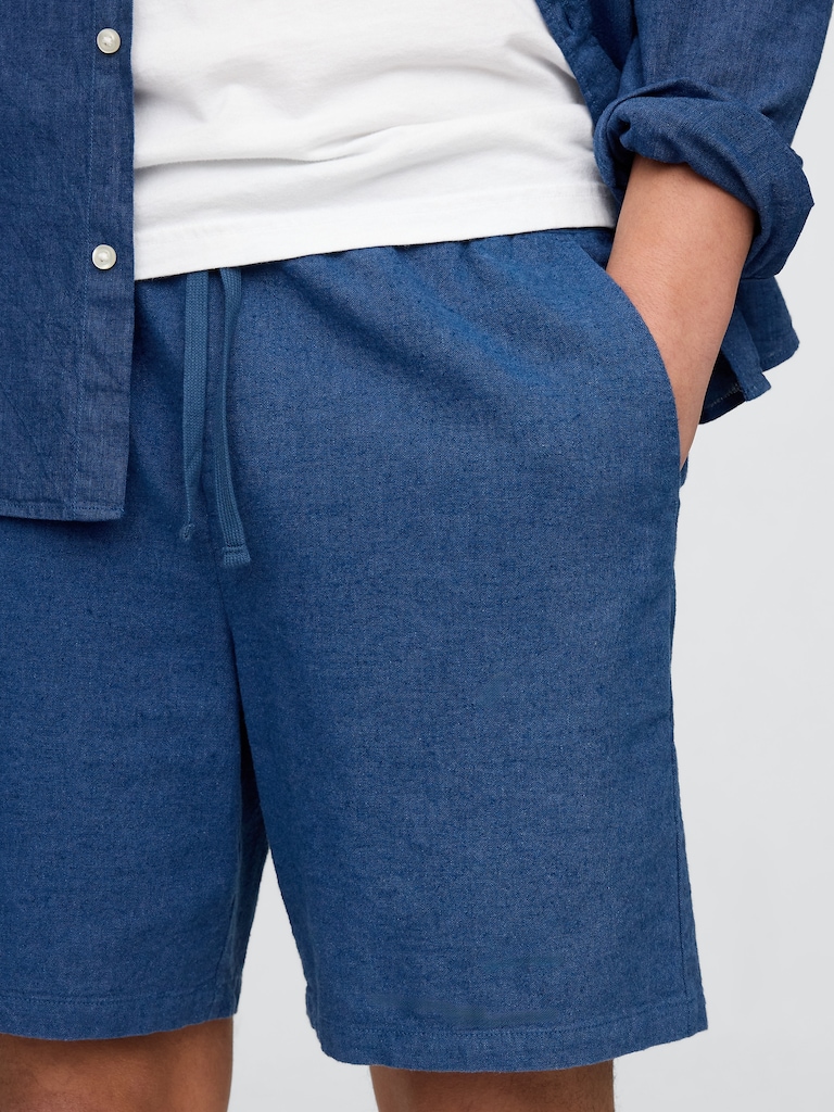 7" Linen-Blend Easy Shorts