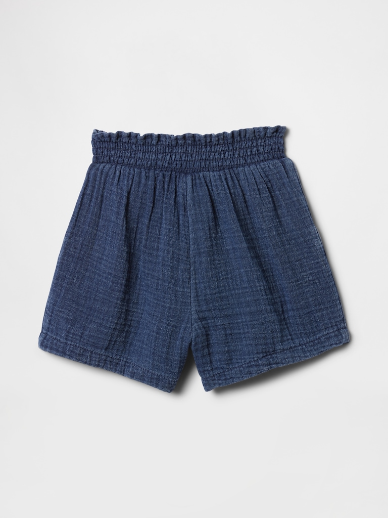 Baby & Toddler Crinkle Gauze Denim Pull-On Shorts