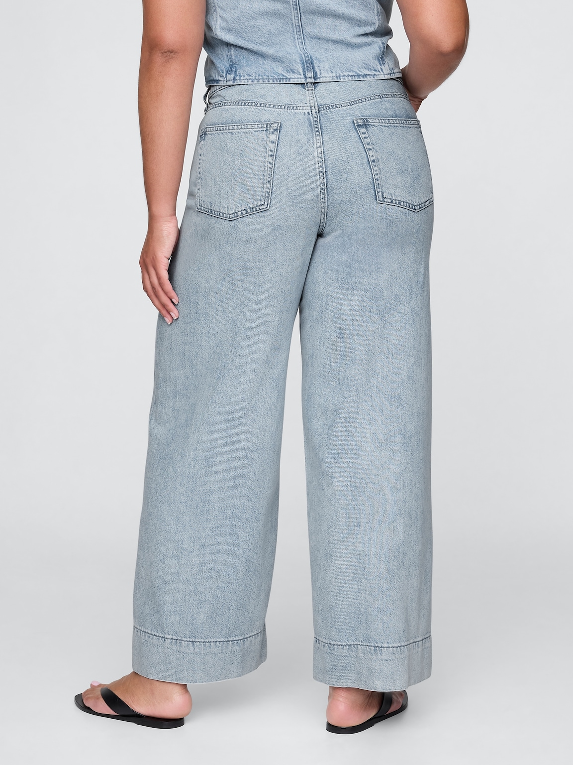 Mid Rise UltraSoft Denim Baggy Trousers