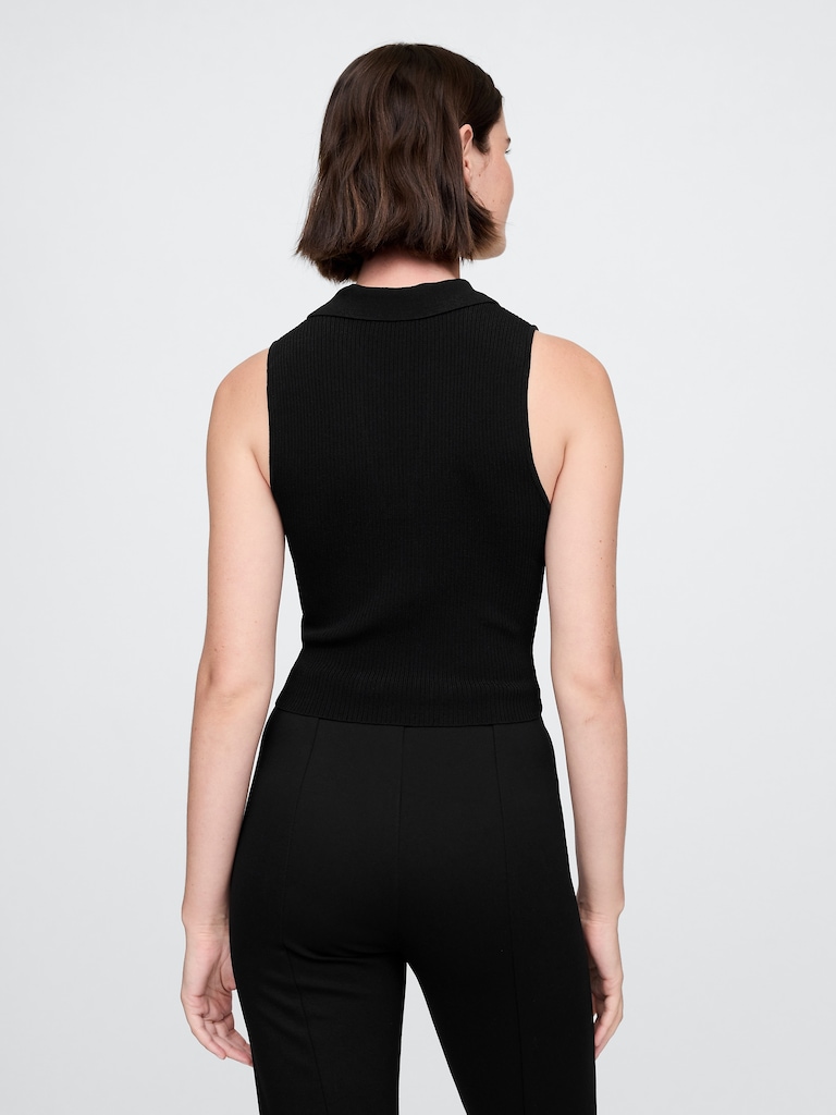 Rib Sweater Crop Tank Top
