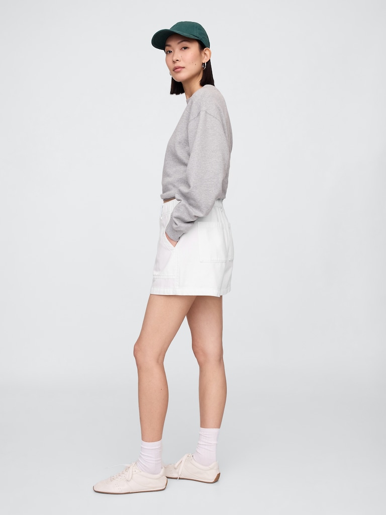 4" High Rise SuperSoft Denim Utility Shorts