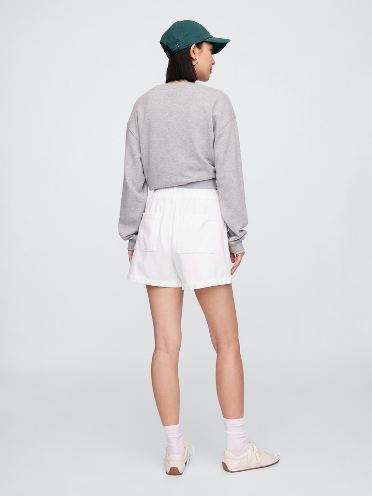 4" High Rise SuperSoft Denim Utility Shorts