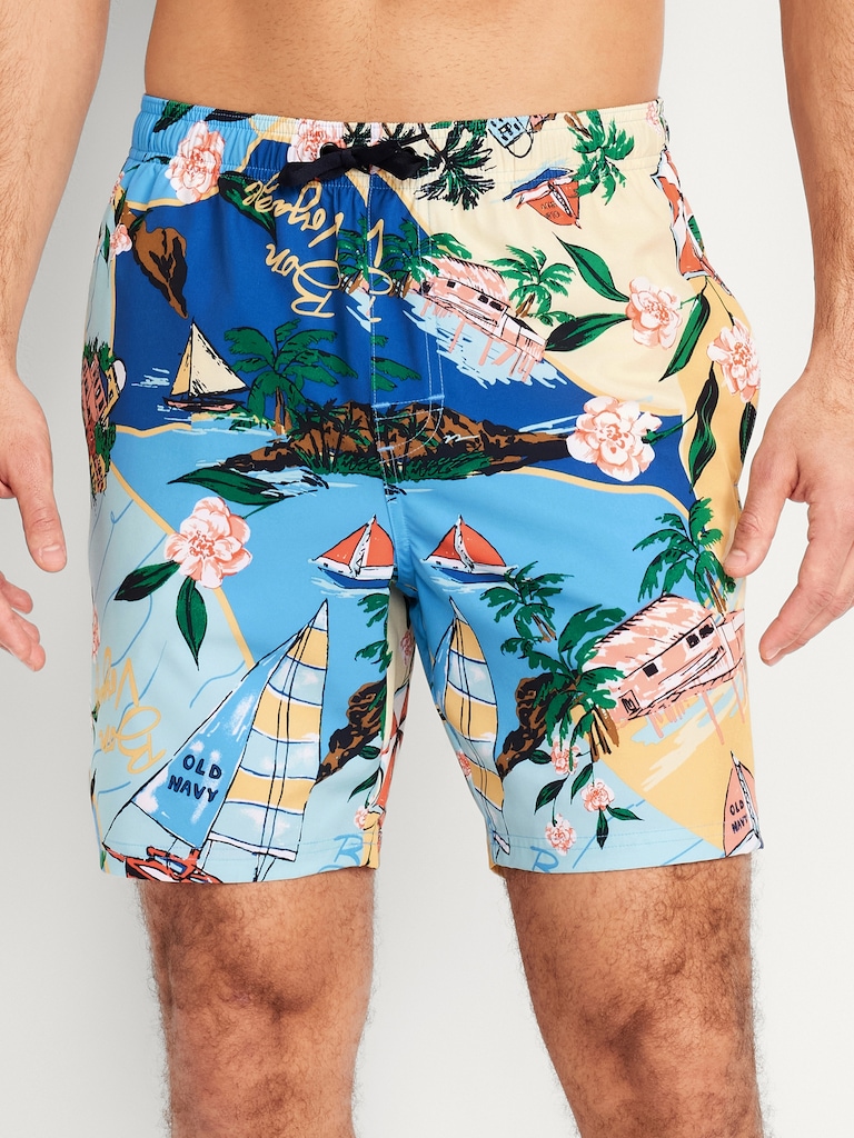Printed Swim Trunks -- 7-inch inseam