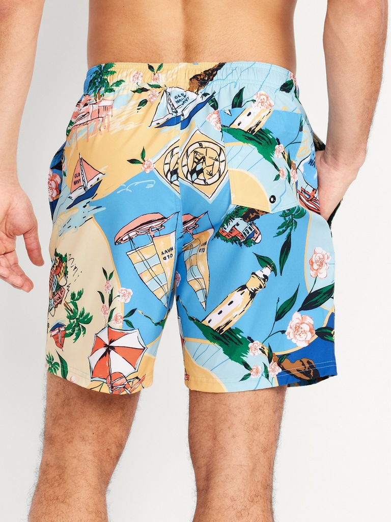 Printed Swim Trunks -- 7-inch inseam