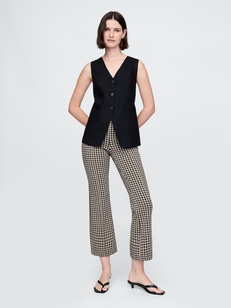 High Rise Double Knit Crop Kick Pants