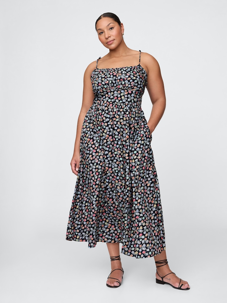 Tie-Strap Cami Midi Dress
