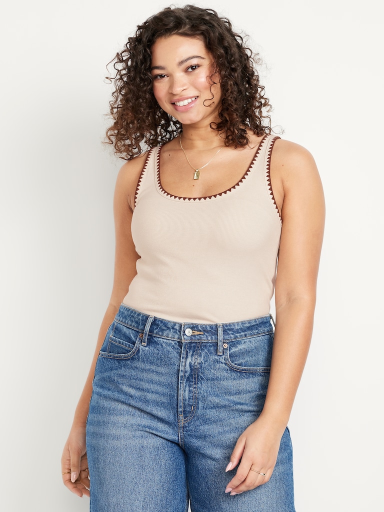 Embroidered Tank Top