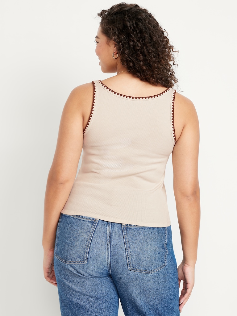 Embroidered Tank Top