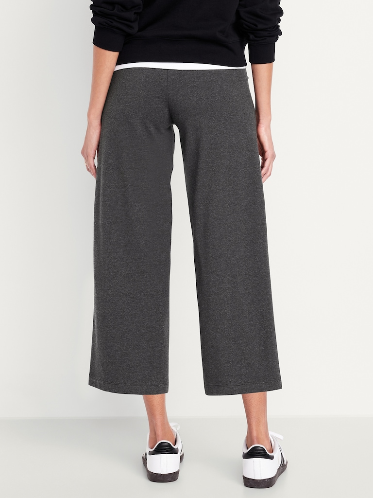 High-Waisted Fashion Wide-Leg Cropped Leggings