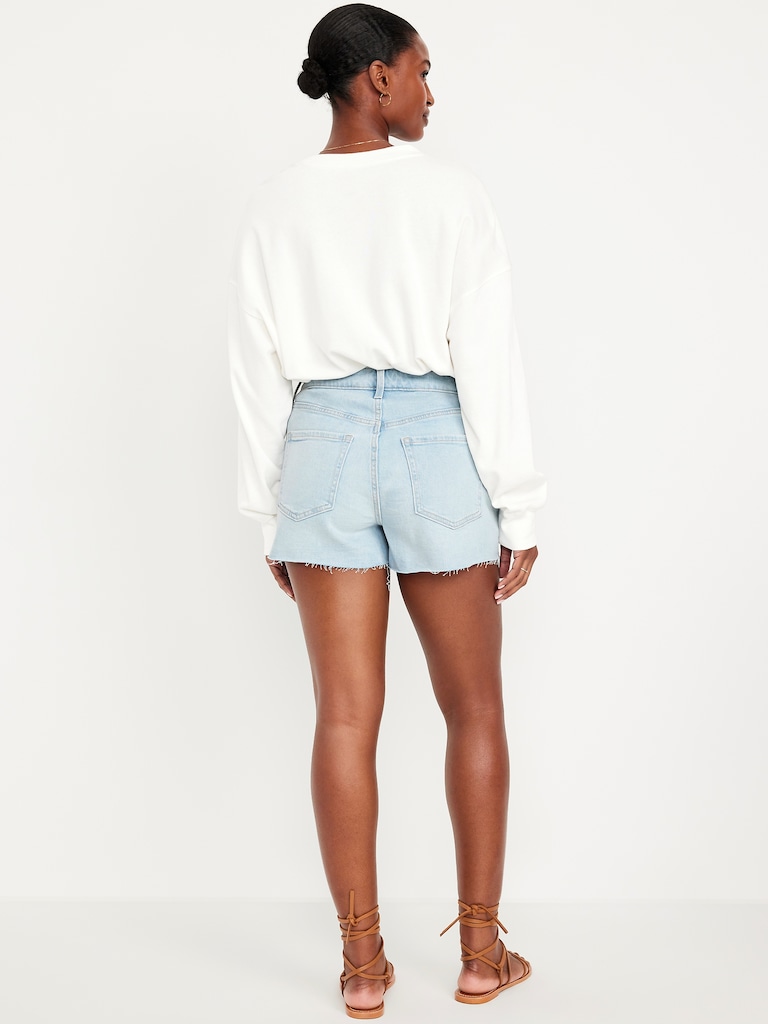 Curvy High-Waisted OG Jean Cut-Off Shorts -- 3-inch inseam