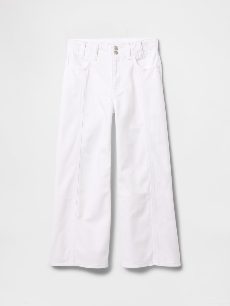 Kids High Rise Stride Wide-Leg Ankle Jeans