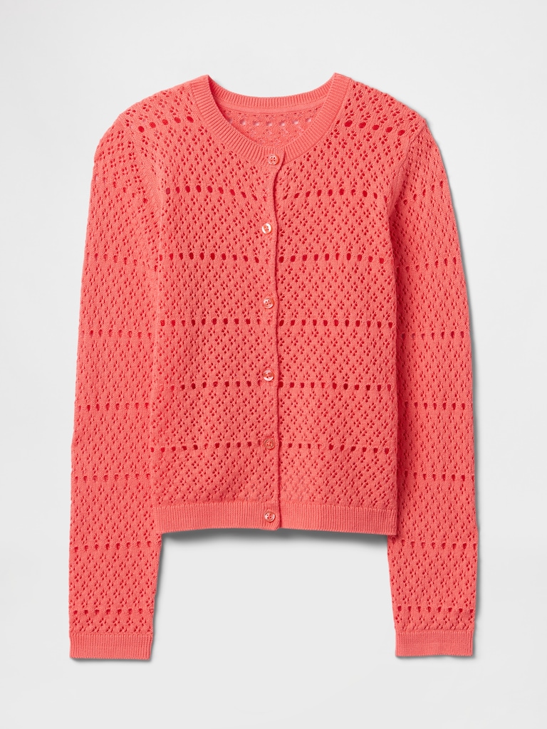 Girls Pointelle Cardigan