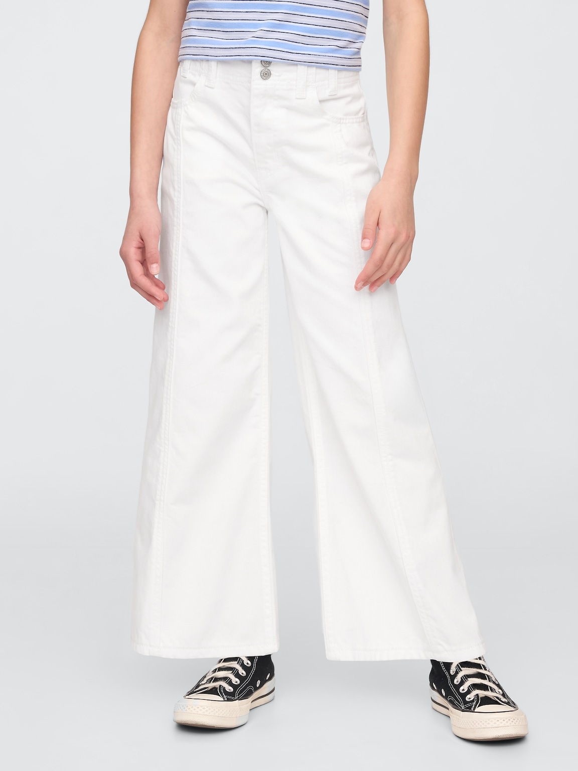 Kids High Rise Stride Wide-Leg Ankle Jeans
